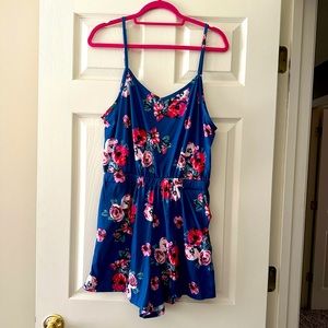 Blue Floral Romper